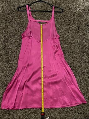 Women's Pink Satin Slip Dress